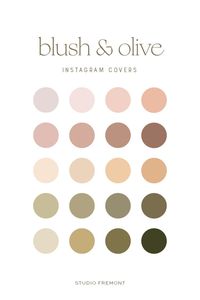 Blush Olive Tones Instagram Highlight Covers Neutral | Etsy