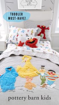 Quilted from an ultracozy cotton blend, our Sesame Street® will add a playful touch to your little one's sleep space. Featuring a so-sweet applique of their favorite characters holding hands and matching shams, this bedding will have them excited to snuggle into bed every single night.