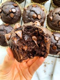 Chocolate Peanut Butter Banana Muffins