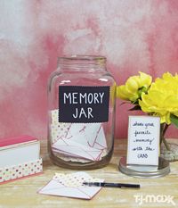 Everyone will have something to say to the Grad. All you need is an oversized mason jar, stationary cards, pens – Done. A memorable graduation DIY.