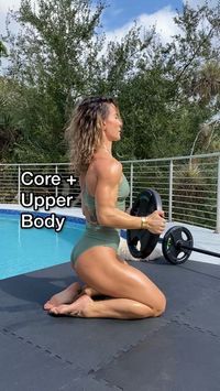 Senada Greca, MBA on Instagram: "Tight Core + Upper Body - some of these are more advanced movements, but if you’re wanting to train with me➡️Iink in BlO. ALL levels. I got you 💚 Most of these are doable with dumbbells, so no excuses! Get after it! Workout deets- 8-12 reps x 4 sets"