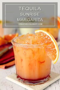 Not just delicious with the flavors of OJ and Grenadine, this Tequila Sunrise Margarita is absolutely beautiful too!