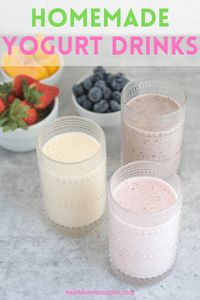 Four ingredients are all you need to make your own sweet, creamy homemade yogurt drink. #realmomnutrition