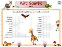 🦜 Get ready for some roaring fun with "Animal Word Scramble"! 🐅 
🦁 Challenge your kids to a game that combines learning with excitement. Perfect for young animal enthusiasts of any age, watch as they decipher scrambled letters to reveal the wild animals hidden within. 🐒
🐾 It's adaptable, educational, and guarantees a great time, whether it's for a cozy family evening or a lively classroom activity. 🐇
#WordScramble #KidsGames #EducationalPlay #AnimalLovers #LearnThroughPlay