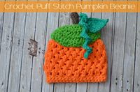 Crochet Puff Stitch Pumpkin Beanie Size 3-6 Month Free Pattern www.thestitchinmommy.com