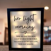 Her Light Remains, Sympathy Gift, Shadowbox, Memorial Frame, Loss of Loved One, Bereavement Gift, Memorial Gift, Memorial Shadowbox, Funeral - Etsy