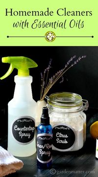 Learn some easy recipes for wonderful smelling homemade cleaners that you can use in your home, made with simple ingredients and essential oils.