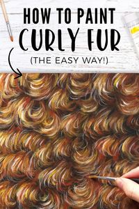 This is the easiest way to paint curly fur with acrylic paints! This tutorial is perfect if you paint animals or pet portraits and want to know how to paint curly fur.