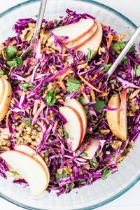 Red Cabbage Salad with Apples and Walnuts - Sunkissed Kitchen