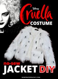 How to make a Cruella De Vil Dress-up Costume Jacket | NO SEW DIY | Now thats Peachy