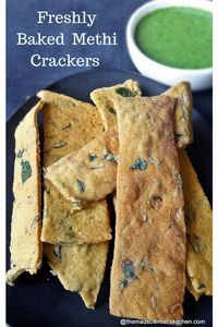 Freshly Baked Methi Crackers,Baked Methi Mathri,#Bread-Bakers