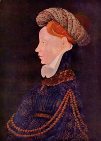 Unknown artist Franco-Burgundian circle. Portrait of a Woman, ca. 1410-1420. Washington, National Gallery.