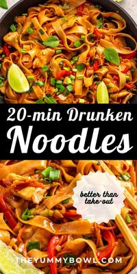 If you love Thai cuisine, you probably know about Drunken Noodles, otherwise known as Pad Kee Mao. They are simply delicious and making them homemade is so much healthier!rnrn