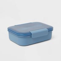 The Plastic Bento Box with Utensil from Room Essentials™ is a must-have for packing and storing meals and leftovers. Designed in a rectangular shape, this 36-ounce bento box comes with divided compartments to help keep portions separate, while keeping them nicely contained with the included lid. The side locks help keep the lid secure. Made with plastic, this lidded bento box is excellent for daily use, and it comes with a dual-purpose spoon fork for convenient eating. Plus, you can clean it in