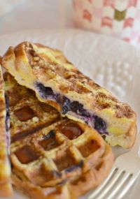 Heavenly Blueberry Stuffed French Toast Waffles