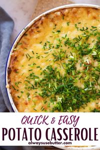 Next time you have leftover boiled potatoes, you must try this leftover boiled potato casserole! With all the classic flavors of baked potatoes, this dish is creamy, cheesy and so quick and easy to make.