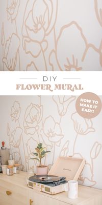 DIY Easy Flower Wall Mural