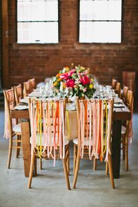 Chair Ribbons. So colorful!