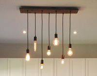 7 Pendant Wood Chandelier by HangoutLighting on Etsy