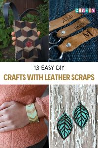 13 Easy DIY Crafts With Leather Scraps. From elegant accessories to practical organizers, there's a DIY project you can find. We have included a short description, material list and direct link to the project. Projects curated by ArtyCraftyCrew.