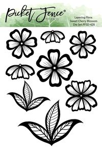 Enhance your paper crafting projects with the Picket Fence Studios Dies Layering Flora Sweet Cherry Blossom. These versatile dies are designed to be compatible with leading die cutting machines (sold separately), allowing you to effortlessly create intricate floral designs. With a total of 9 images of flowers and leaves, these dies offer endless possibilities for card making, scrapbook pages, tags, journals, planners, and mixed media projects. The largest die measures 1.6" x 2.2", whil