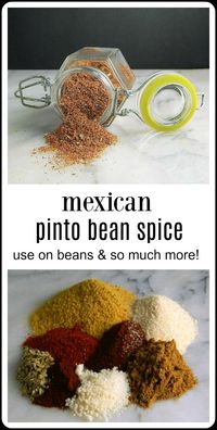 Mexican Pinto Bean Spice is such an easy way to jazz up your pinto or refried beans! You'll find yourself sprinkling this magic dust on other dishes! #BeanSpice #MexicanPintoBeanSpice #MexicanBeanSpice