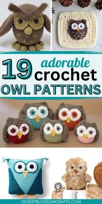 free crochet owl patterns collage