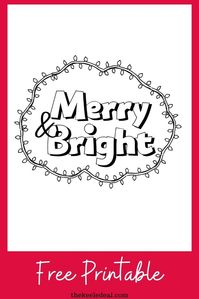 Merry and Bright Christmas Coloring Page - The Keele Deal