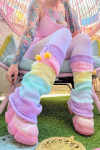 Rainbow Stripe Leg Warmers | My Violet