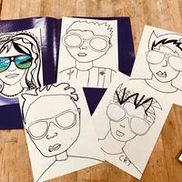 Sunglasses Portraits are looking cool!😎 #art🎨 #artteacher #artlesson #artteachersofinstagram #artclass #elementaryart #elementaryartteacher