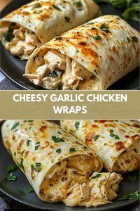 1 cup shredded mozzarella cheese 1/2 cup cream cheese (softened) 2 cloves garlic (minced) 1 tsp Italian seasoning 2 cups cooked chicken (shredded or diced) Salt and pepper to taste 4 large flour tortillas 1 cup fresh spinach or lettuce (optional) Olive oil (for cooking) Instructions: