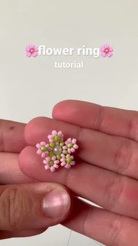 flower bead ring tutorial #beaded #diy #tutorial #beads