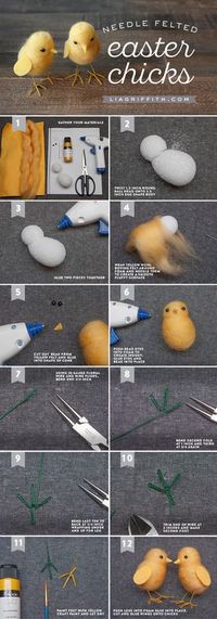 Needle Felted Easter Chicks Tutorial by MichaelsMakers Lia Griffith