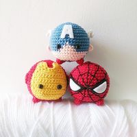 Stack it up! 😜#amigurumi #avengers #spiderman #ironman #captainamerica #tsumtsum #marvel #civilwar #crochet #crochetdoll #bonekarajut #vaniamarvel