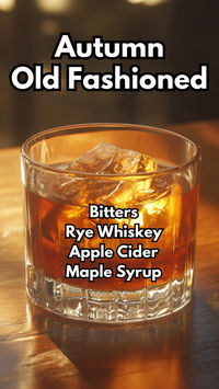 The Autumn Old Fashioned is a seasonal twist on the classic cocktail, blending the warm, robust flavor of rye whiskey with the crisp sweetness of apple cider and the rich depth of maple syrup. Enhanced by a couple of dashes of Angostura bitters, this cocktail captures the essence of fall in every sip, making it the perfect drink for cozy evenings and autumn gatherings. #autumnoldfashioned #applecidercocktails #fallcocktails