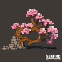 Survival friendly minecraft cherry blossom tree design