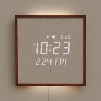 PRICES MAY VARY. Smart & Decorative LED Clock : The wooden frame digital clock has 3 modes, which are clock, nightlight and nightlight & clock. The backlight nightlight looking like full moon comes with 3 colors, which are yellow, white and blue. The LED wall clock displays time, calendar and day. Mounting way : The LED wood clock is not only a wall clock, but also a desk clock. For hanging mode, a hanging hole at the back side helps to hang on the wall easily. For standing mode, an included woo