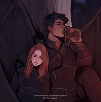 gwyn and azriel | gwynriel | gwyneth berdara | azriel | acotar series | sarah j maas | fanart | by lucielart