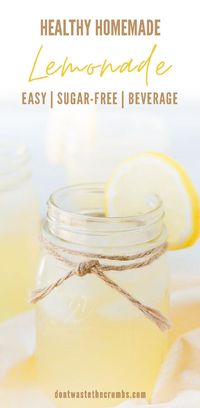 This healthy homemade lemonade recipe is made sugar-free with honey, but you can use stevia, agave or sugar. Also delicious unsweetened without sweetener! This Easy Homemade Lemonade recipe makes the BEST fresh squeezed lemonade, with just 3 ingredients! It’s perfectly sweet (not too sweet!) and makes the perfect refreshing summer drink for potlucks and summer barbeques. #lemonaderecipe #howtomakelemonade #homemadelemonade