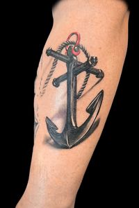 Black and grey realism style anchor