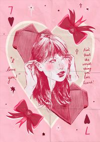 Taylor Swift i love you! ain't that the worst thing you ever heard! pink deck of cards