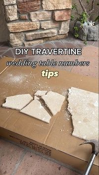 DIY Travertine Table Number TIPS✨ #wedding #weddinginspiration #weddingd...