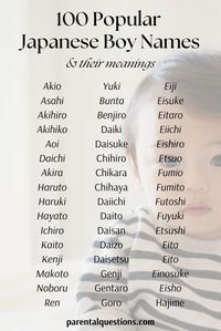 Discover 100+ Japanese baby boy name ideas with meanings. Find the perfect uncommon and unique Asian boy name with our list of 100 cool Japanese boy names and their meanings. Click through for the full list, including unique and traditional boy names. Japanese boy names dark