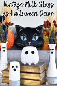 Milk Glass Vases as Halloween Ghosts: A 5-Minute Craft Project