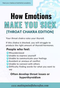 The throat chakra rules the throat and surrounding areas. Ailments and sickness in this area can be rooted in throat chakra themes. Healing the throat chakra enables us to step into our unique self-expression, speak our truth, and connect with others on a deeper level. Read our blog on throat chakra healing so you can feel seen, heard, and understood by others and live in your expression.