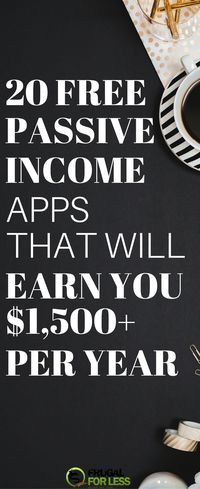 Here's a list of 20 free passive income apps to make some great money from your phone. All of these apps are 100% free, and the only thing you have to do is set them up and cash out. Expect to earn $1,500+ per year or more.