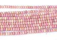 pink rhodonite rondelle beads  - grade AA pink gemstone - smooth spacer beads - 4x6mm 5x8mm gemstone beads - pink beads for jewelry making