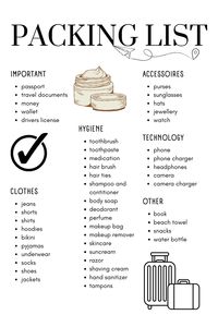 #travel #list #checklist #packinglist #packing #organize #vacation