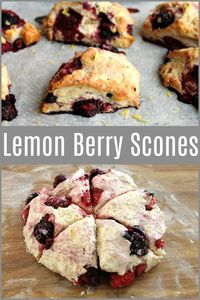 Lemon Berry Scones - a quick and easy bake perfect for berry lovers #summerfruit #baking #bakingrecipe #scones #berryscones