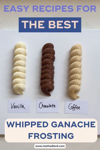 Whipped Ganache Recipes - this video shows you how to make vanilla ganache, chocolate ganache and coffee ganache. They are easy ganache recipes that make the perfect filling for macarons, or for brownies. Try these recipes for the best whipped ganache frosting!